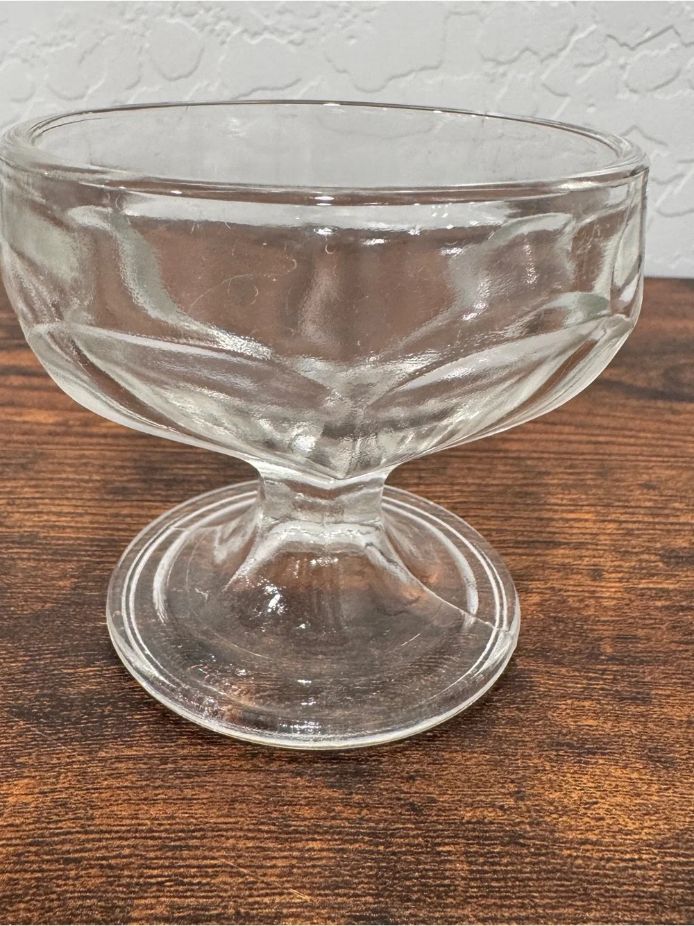 Vintage Federal Clear Glass Low Sherbet Ice Cream Dessert Dish Set of 2 MCM